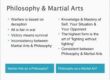 Philosophy and martial arts comparison chart.